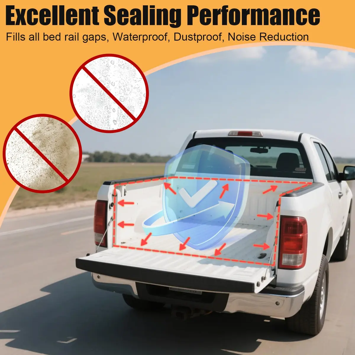 Nayotaa Tonneau Cover Seal Strip - 24.9Ft Truck Tailgate Seal Kit | Rubber Weather Stripping for Pickup Trucks & Camper Shells - view 2