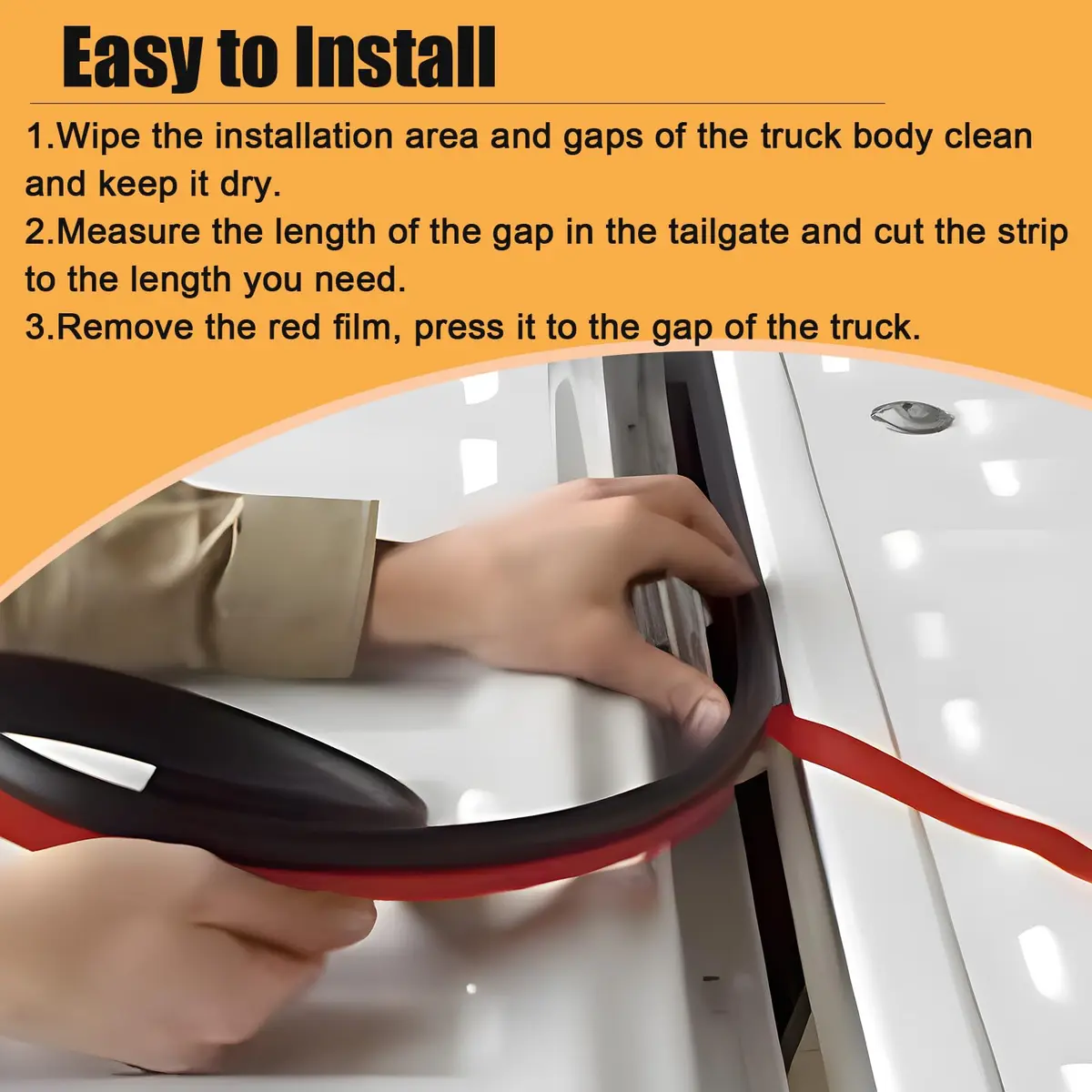 Nayotaa Tonneau Cover Seal Strip - 24.9Ft Truck Tailgate Seal Kit | Rubber Weather Stripping for Pickup Trucks & Camper Shells - view 4
