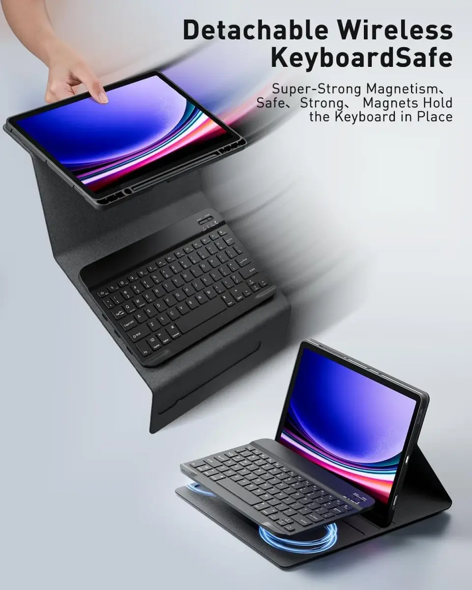 TUNKARMOR Keyboard Case with Mouse for Samsung Galaxy Tab S10 Lite/S10 FE/S9 FE/S9/S8/S7 10.9"/11" | Detachable Keyboard & Pencil Holder - view 5