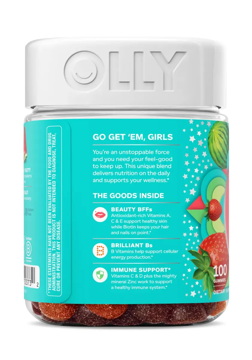 OLLY Teen Girl Multi Gummy Vitamins 100 Count | Supports Healthy Skin and Immune System - view 9