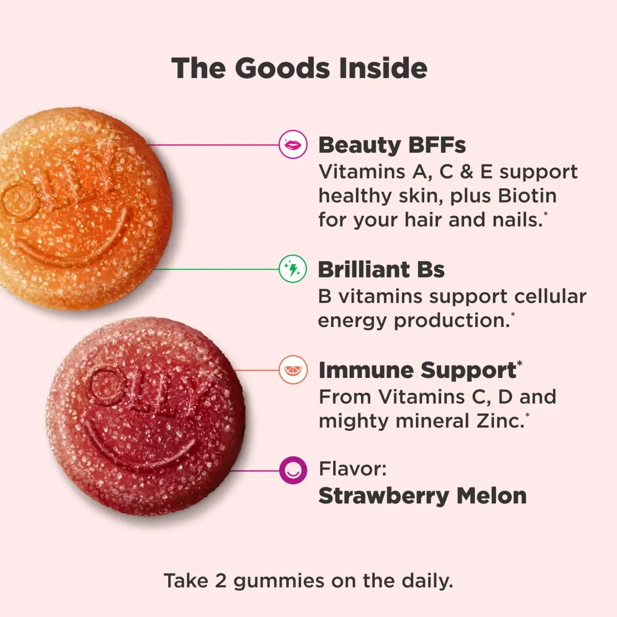 OLLY Teen Girl Multi Gummy Vitamins 100 Count | Supports Healthy Skin and Immune System - view 2