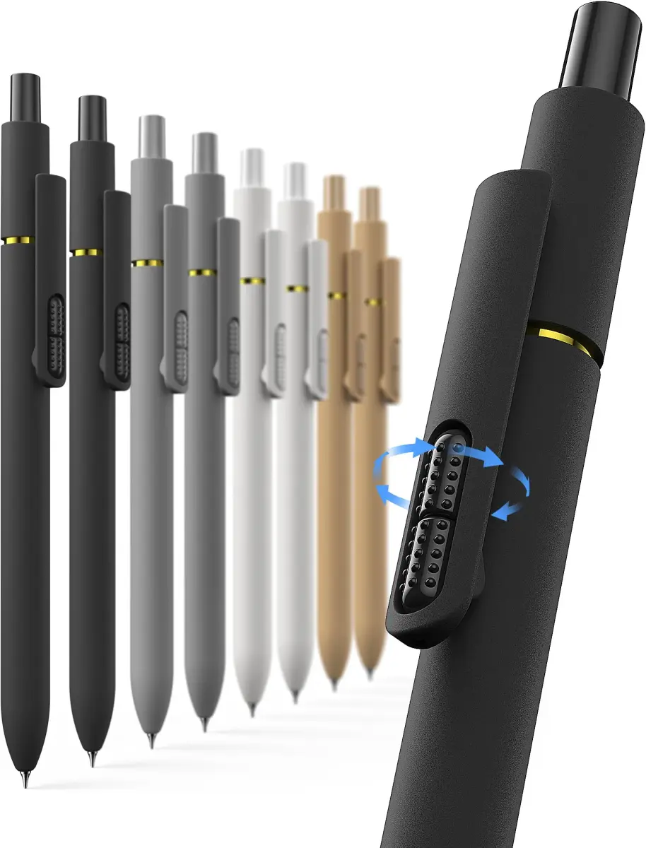 Hiacry 8 Pack Gel Pens | 0.7mm Fine Point Black Ink | Smooth Writing & Quick-Dry - main product image