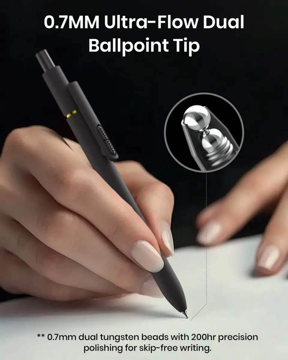Hiacry 8 Pack Gel Pens | 0.7mm Fine Point Black Ink | Smooth Writing & Quick-Dry - view 3