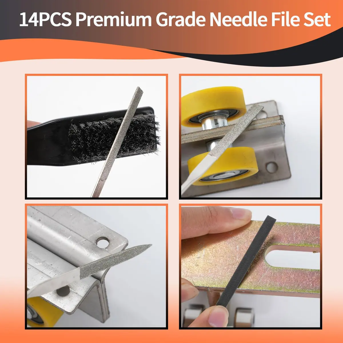 KUZURYU Needle File Set - 14PCS Small Diamond & Steel Files for Jewelry, Wood & Metal Crafting | Durable & Portable (150mm) - view 7