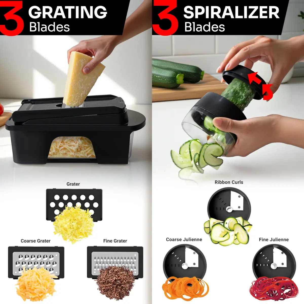JANSKA Ultimate 12 Blade Vegetable Chopper & Mandoline Slicer 1.32 kg (2.9 lb) | Multi-Functional Kitchen Tool - view 5