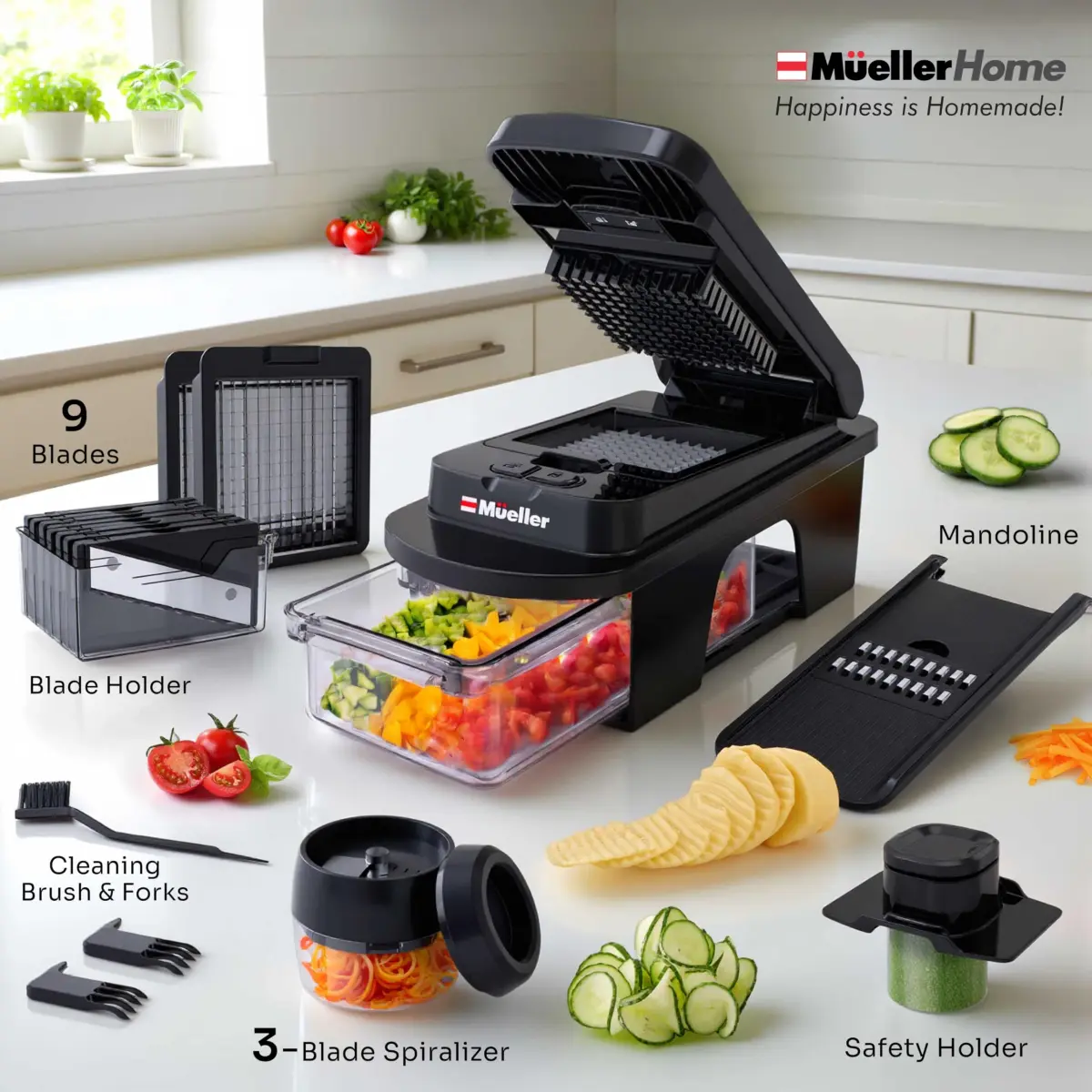 JANSKA Ultimate 12 Blade Vegetable Chopper & Mandoline Slicer 1.32 kg (2.9 lb) | Multi-Functional Kitchen Tool - view 6