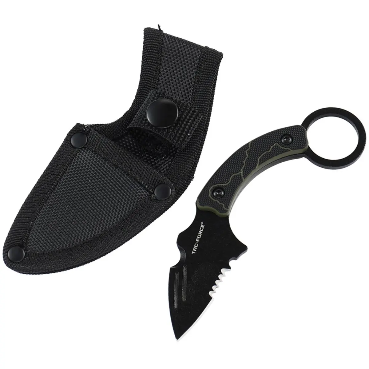 Tac-Force Fixed Blade Knife, 5.5 Inches Overall, G10 Handle with Finger Ring, Black Nylon Sheath for Hunting, Camping, Outdoor - view 5