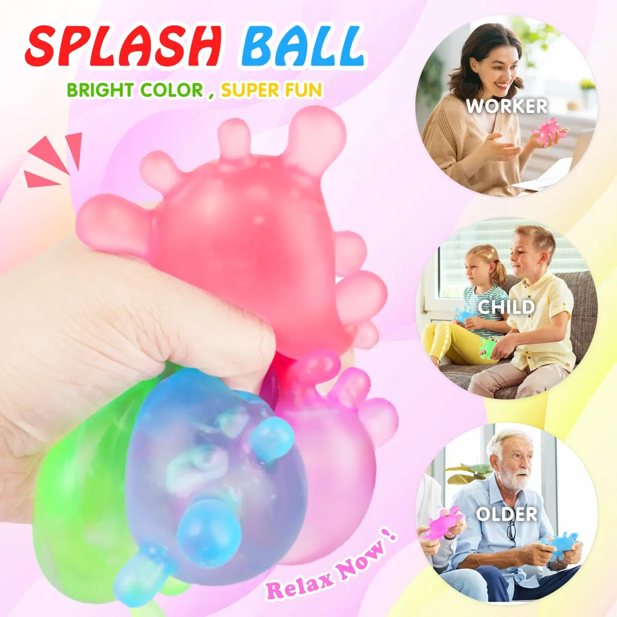 Drephere Splat-Tastic Squishy Stress Ball Toy 8.0 cm (3.15 inches) | Sensory Fidget Toy for Kids & Adults - view 2