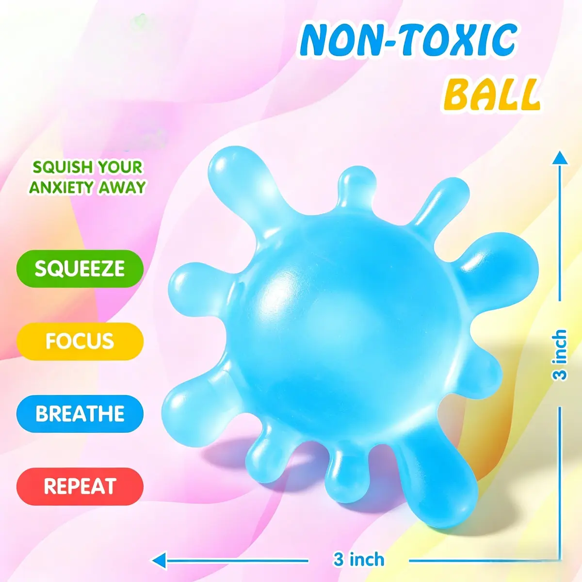 Drephere Splat-Tastic Squishy Stress Ball Toy 8.0 cm (3.15 inches) | Sensory Fidget Toy for Kids & Adults - view 3
