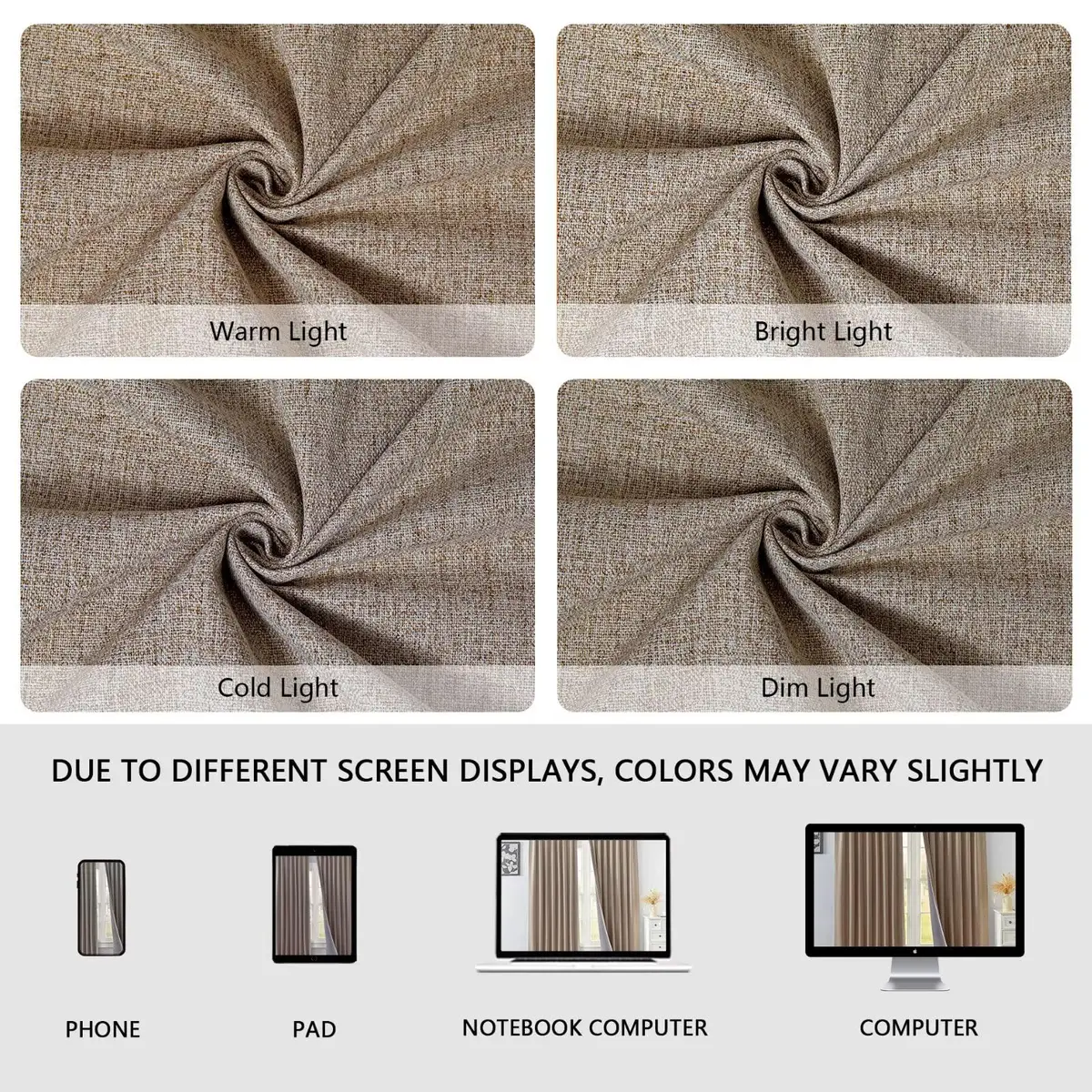 Zyvola 100% Blackout Curtains 52"W x 108"L | Thermal Insulated Room Darkening (70-120 chars) - view 8