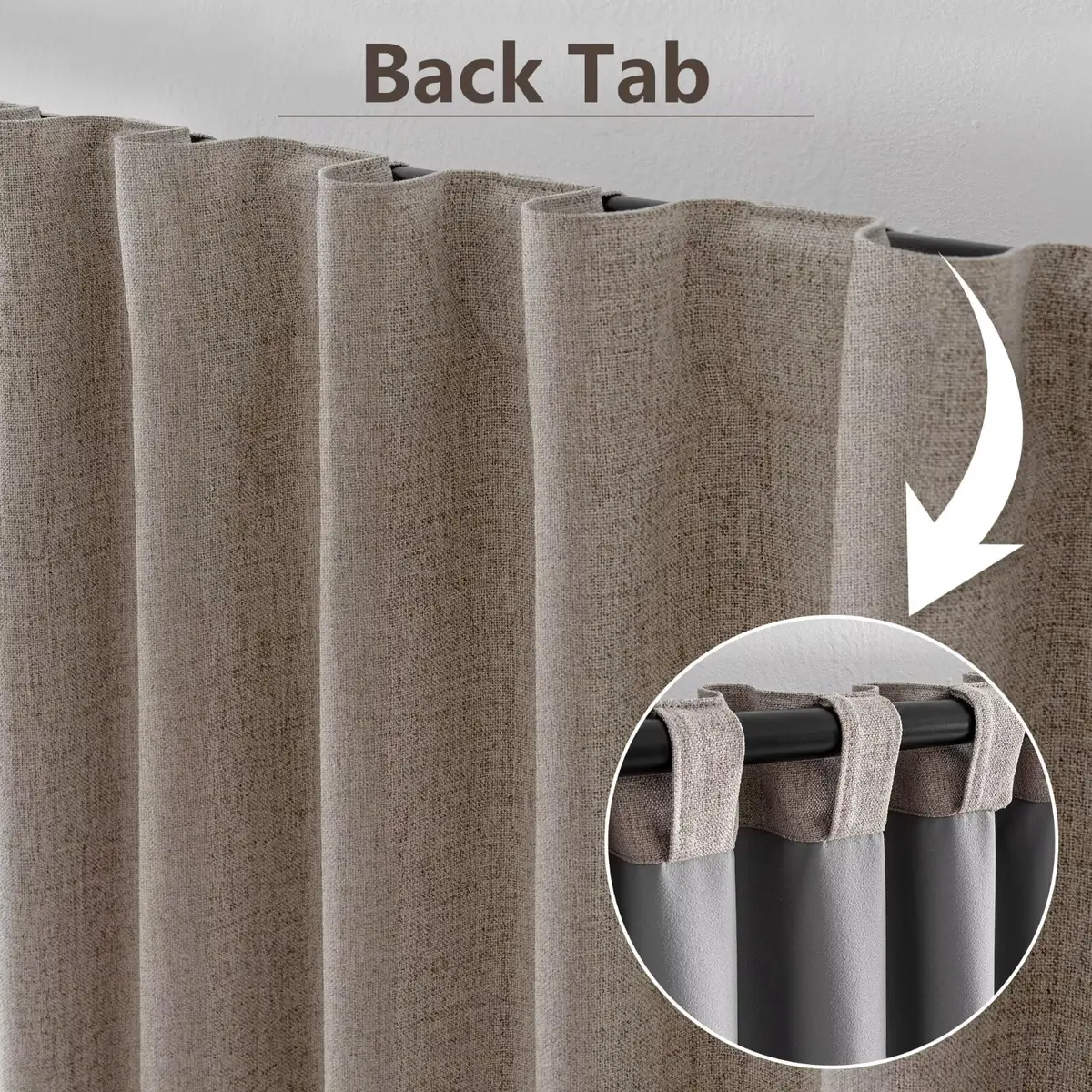 Zyvola 100% Blackout Curtains 52"W x 108"L | Thermal Insulated Room Darkening (70-120 chars) - view 2