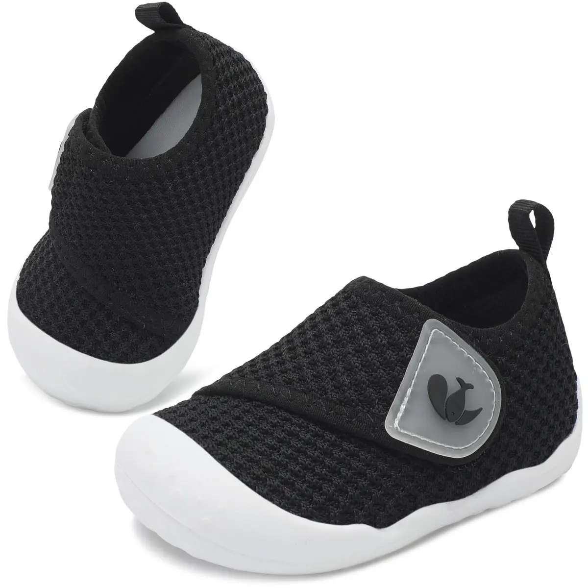 FEETCITY Baby Walking Shoes Wide Infant Sneakers Lightweight Black | Safe & Breathable for First Steps - main product image