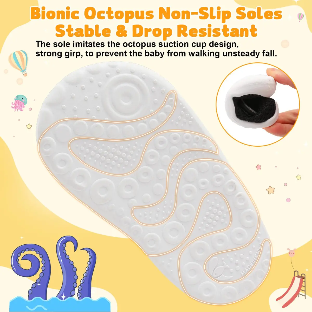 FEETCITY Baby Walking Shoes Wide Infant Sneakers Lightweight Black | Safe & Breathable for First Steps - view 8