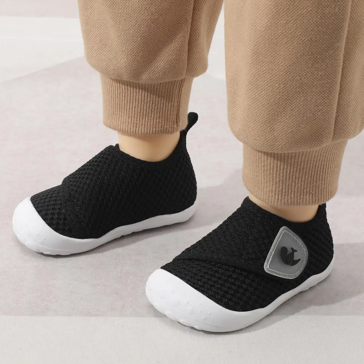 FEETCITY Baby Walking Shoes Wide Infant Sneakers Lightweight Black | Safe & Breathable for First Steps - view 3
