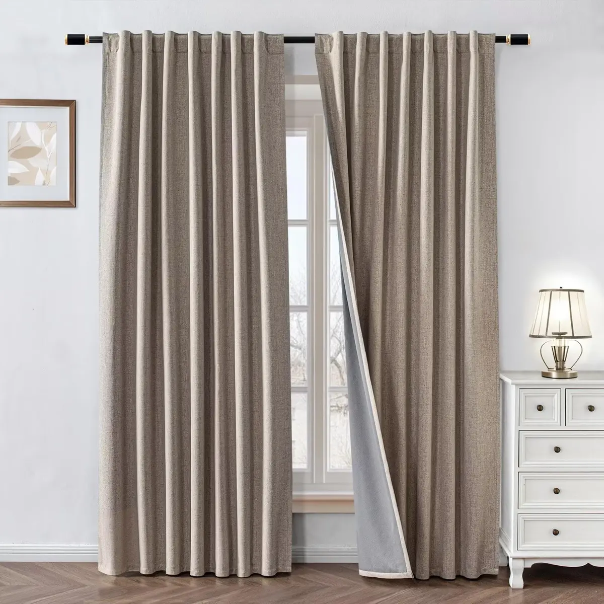 Zyvola 100% Blackout Curtains 52"W x 90"L | Thermal Insulated Room Darkening (120 chars) - main product image
