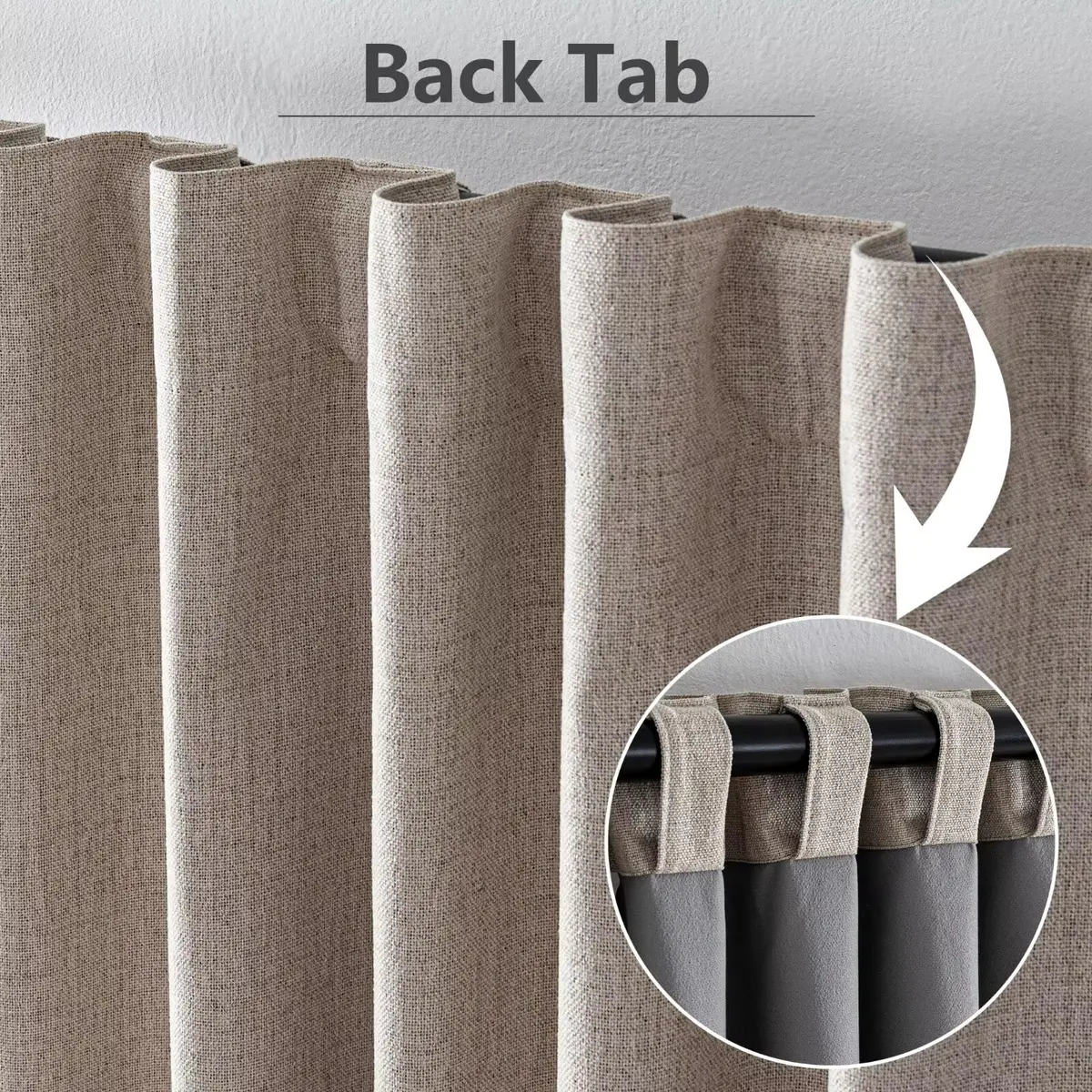 Zyvola 100% Blackout Curtains 52"W x 90"L | Thermal Insulated Room Darkening (120 chars) - view 2