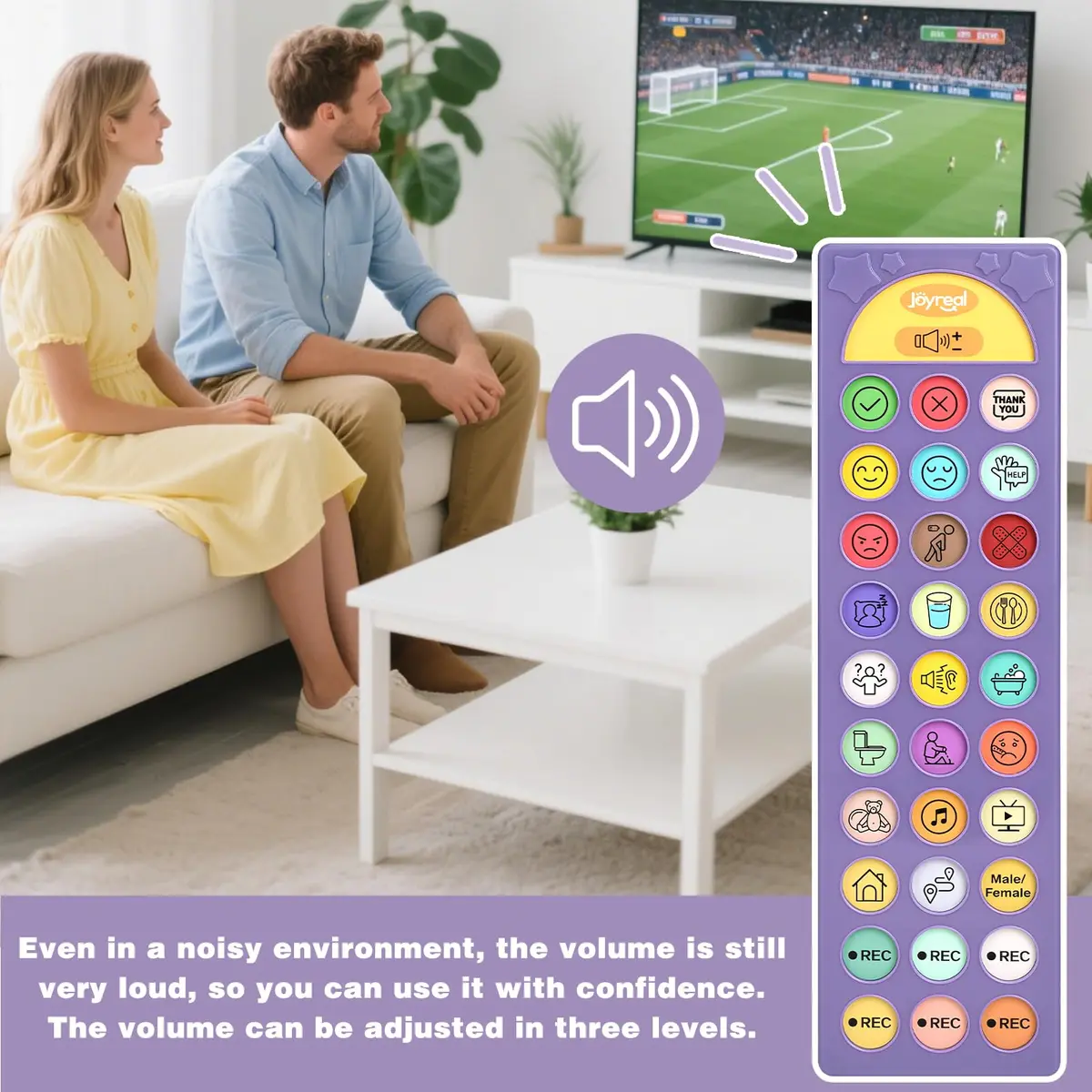 Joyreal AAC Device for Autism, Speech Therapy & Stroke Rehab Talking Aid with 23 Buttons & Adjustable Volume, Purple - view 6