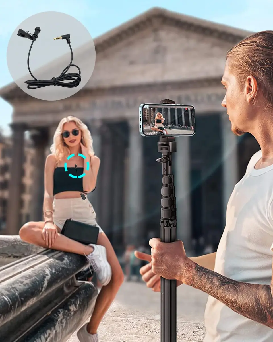 NewTH Omnidirectional Lavalier Lapel Microphone for DJI Mic 2 & Rode Wireless GO 2/II Transmitters - 1.5m (4.9ft) TRS Cable - view 7
