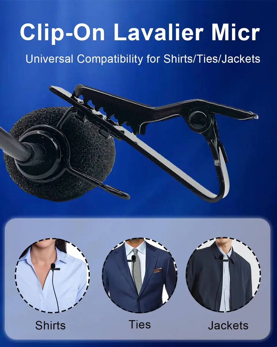 NewTH Omnidirectional Lavalier Lapel Microphone for DJI Mic 2 & Rode Wireless GO 2/II Transmitters - 1.5m (4.9ft) TRS Cable - view 4