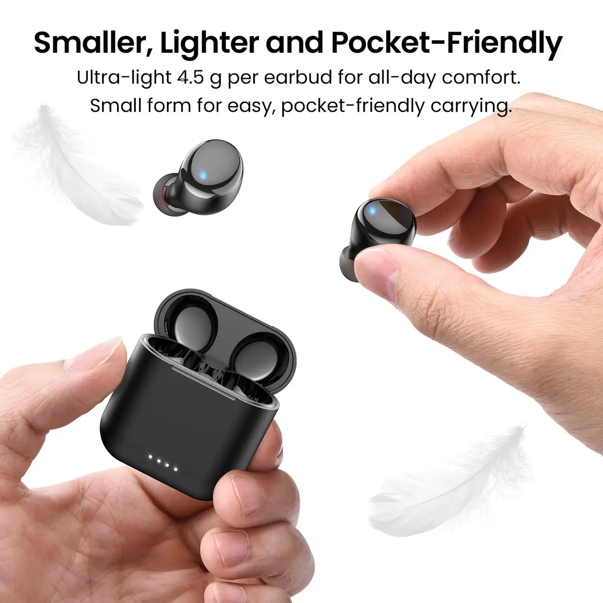 TOZO T6 Wireless Earbuds Bluetooth 5.3 Stereo Sound in Ear Headphones | 55H Playtime, IPX8 Waterproof, Wireless Charging - view 4