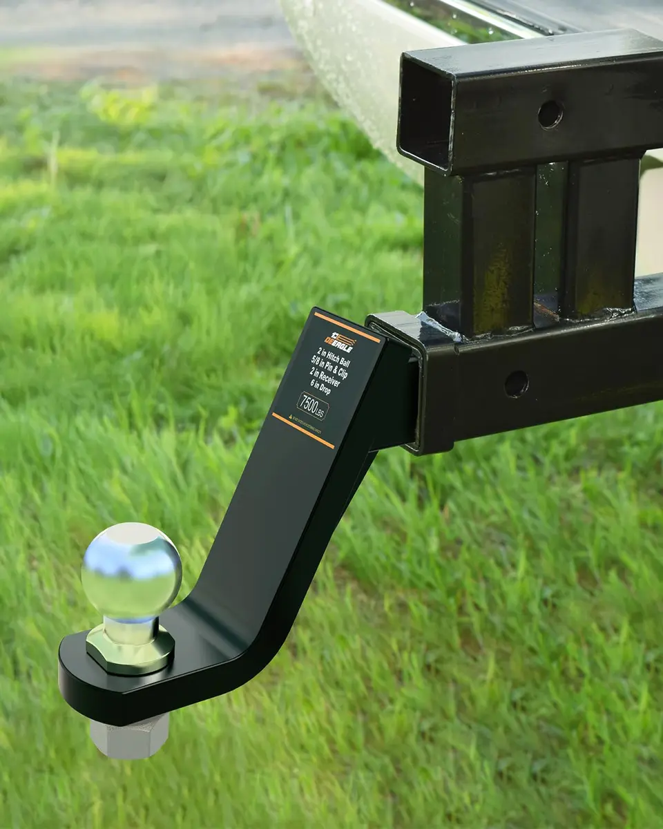 DEEAGLE 2 inch Ball Hitch with Pin, 7500lbs GTW 750lbs TW, 6 inch Drop, 4.5 inch Rise | Heavy Duty Steel Trailer Hitch Mount - view 6