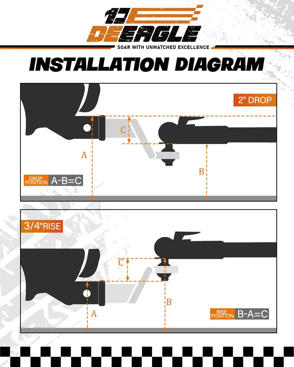 DEEAGLE 2 in Ball Hitch Heavy Duty Steel Receiver Hitch | 2" Drop & 6000 lbs Capacity - view 6