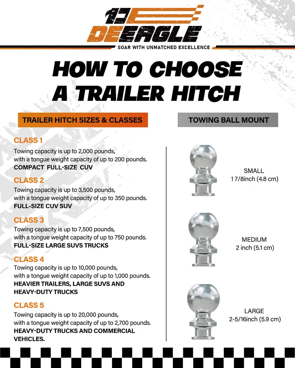 DEEAGLE 2 in Ball Hitch Heavy Duty Steel Receiver Hitch | 2" Drop & 6000 lbs Capacity - view 7
