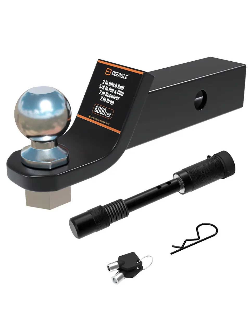 DEEAGLE 2 in Ball Hitch Heavy Duty Steel Receiver Hitch | 2" Drop & 6000 lbs Capacity - view 9