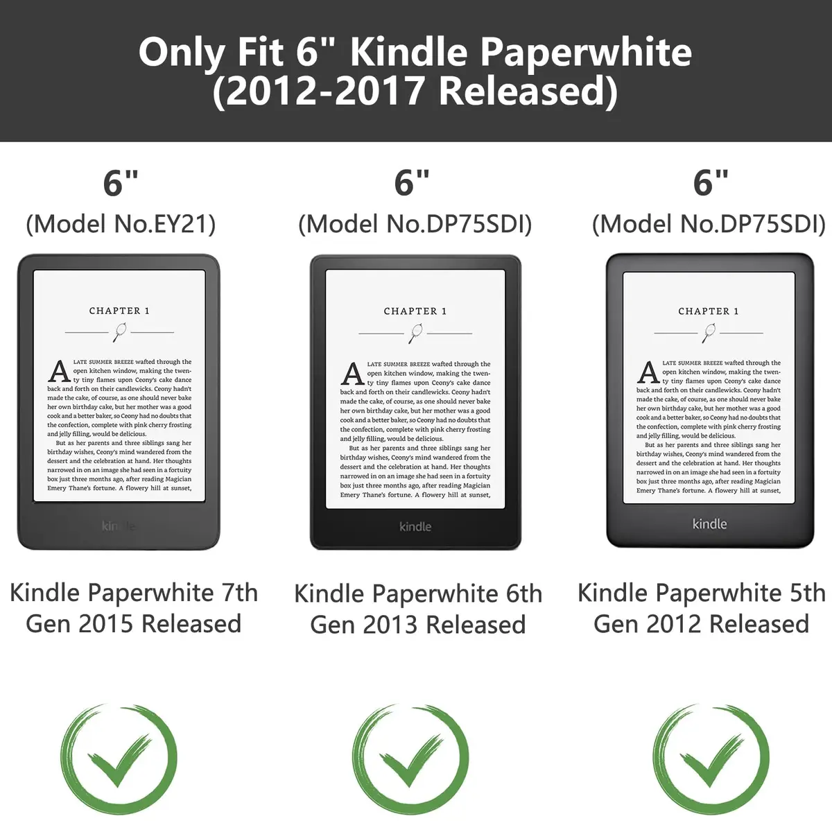 MOROCK Case for 6" Kindle Paperwhite 2012-2017 | Slim Lightweight PU Leather Auto Wake/Sleep Cover - view 2