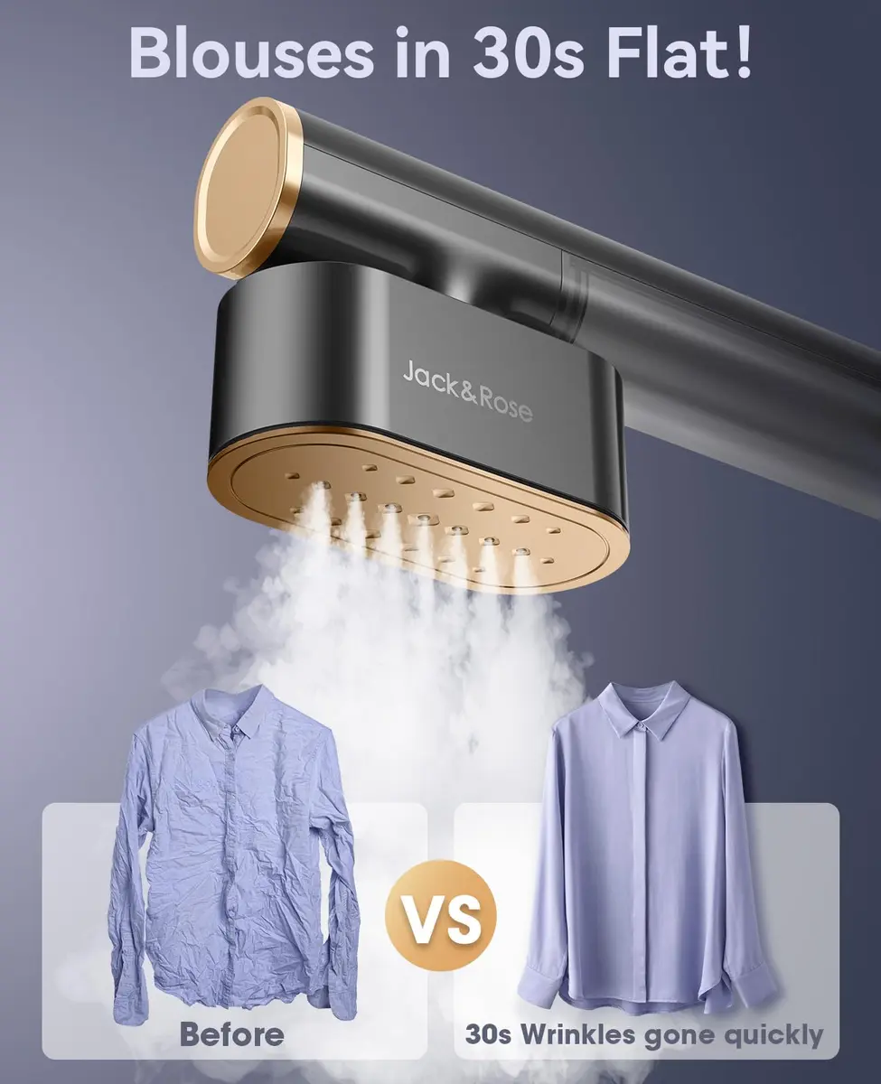 Jack & Rose Travel Steamer for Clothes 100-220V | Portable Iron & Steamer 2-in-1, Large Ceramic Panel, Global & Europe - view 4