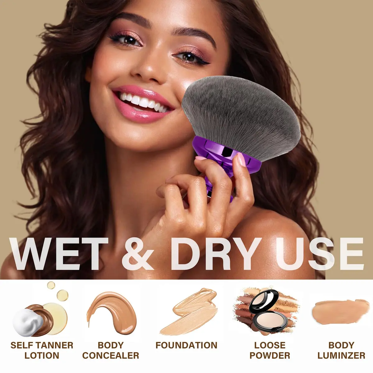 EOICCEOH Extra Large Body Makeup Brush 4 Inch | Flawless Self Tanner & Bronzer Application - view 4