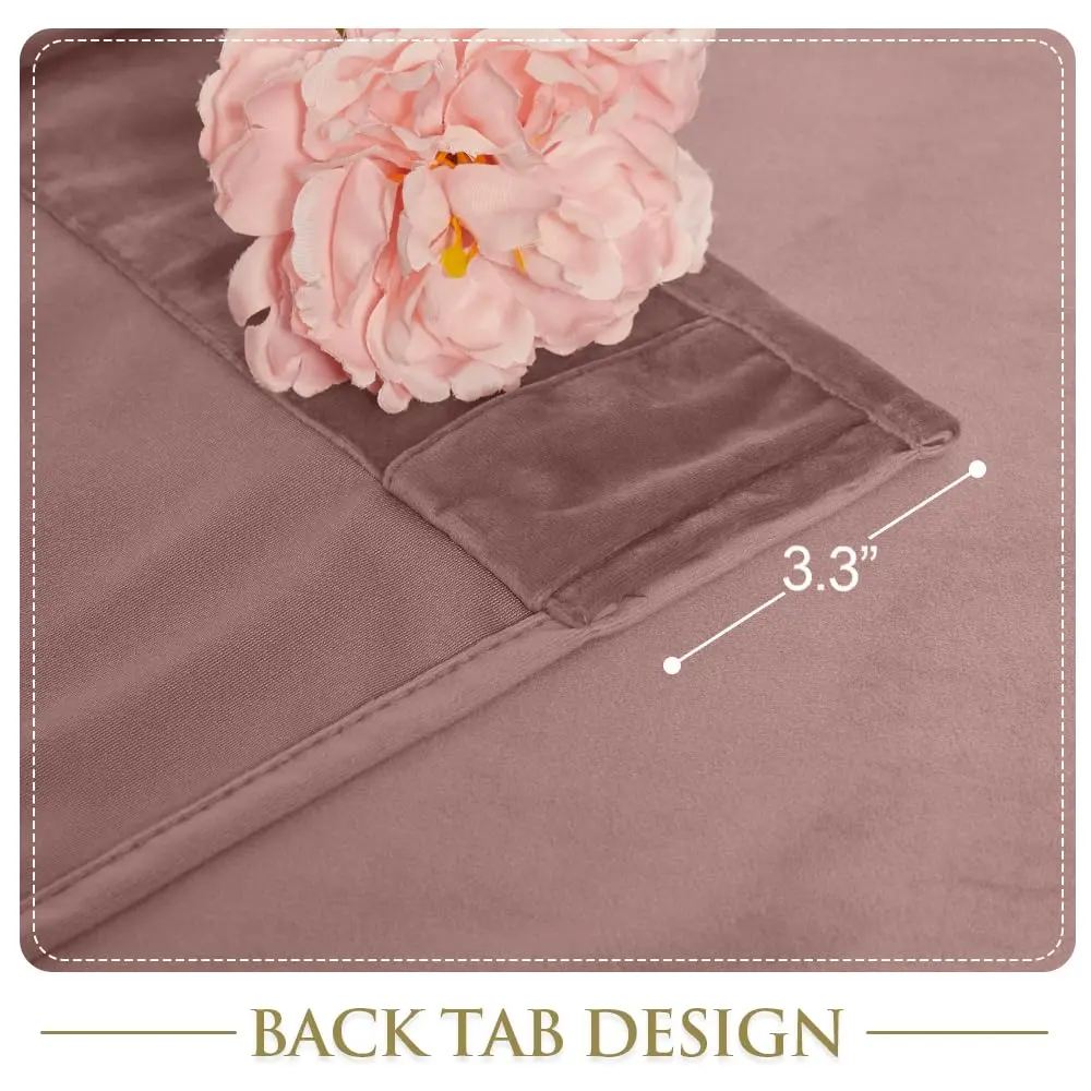 StangH Wild Rose Pink Velvet Curtains Nursery Privacy | Room Darkening, Energy Saving, Elegant - view 3