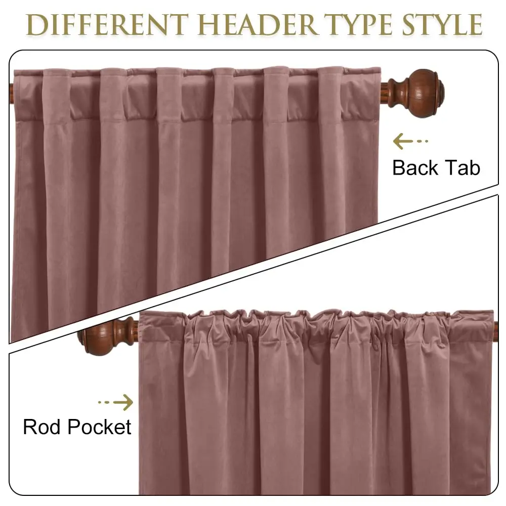 StangH Wild Rose Pink Velvet Curtains Nursery Privacy | Room Darkening, Energy Saving, Elegant - view 4