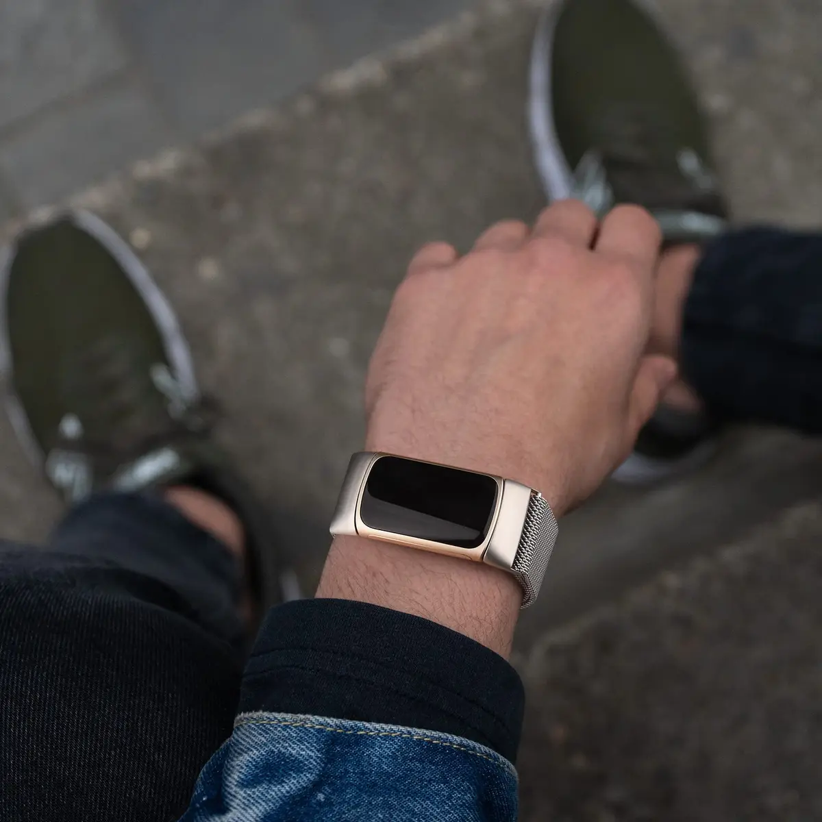Meliya Stainless Steel Watch Band for Fitbit Charge 6 | Adjustable Magnetic Mesh Strap (Silver) - view 6