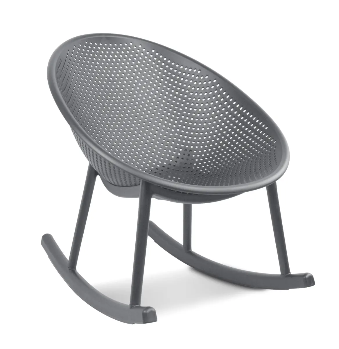 2xhome Set of 2 Patio Rocking Chairs | Oval Egg Shaped Lounge Rocker | All Weather Plastic | Modern Accent Side Chair for Indoor or Outdoor Use, Gray - view 6