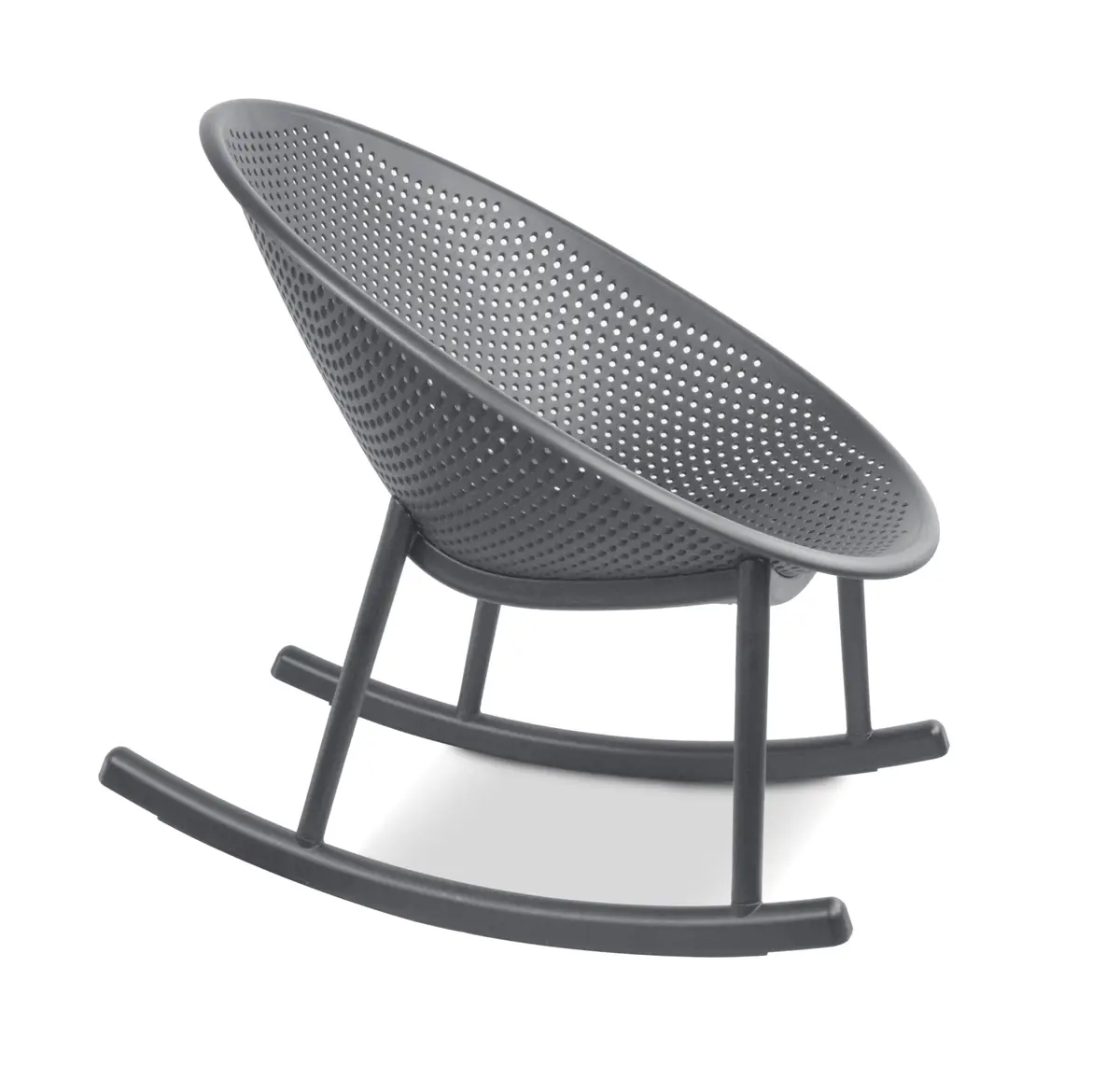 2xhome Set of 2 Patio Rocking Chairs | Oval Egg Shaped Lounge Rocker | All Weather Plastic | Modern Accent Side Chair for Indoor or Outdoor Use, Gray - view 7