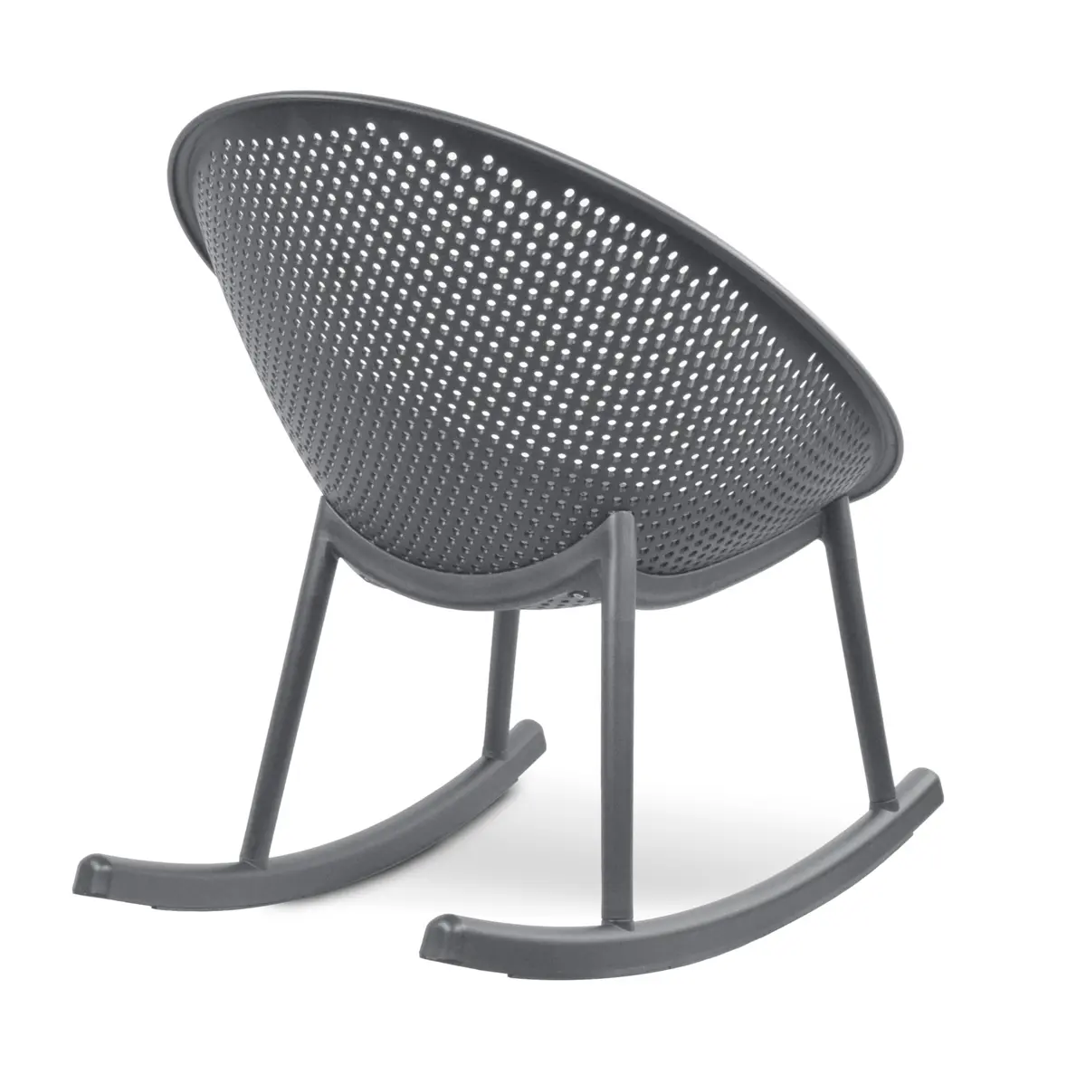 2xhome Set of 2 Patio Rocking Chairs | Oval Egg Shaped Lounge Rocker | All Weather Plastic | Modern Accent Side Chair for Indoor or Outdoor Use, Gray - view 8