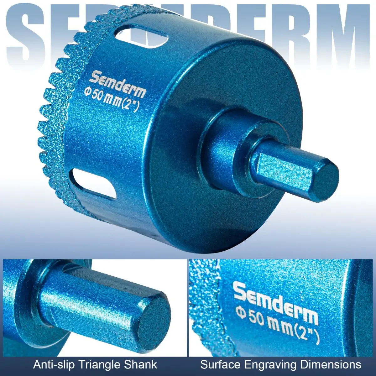 Semderm Diamond Hole Saw Kit 6mm-50mm (0.23in-1.97in) | Cuts Tile, Glass, Stone, Ceramic - view 5