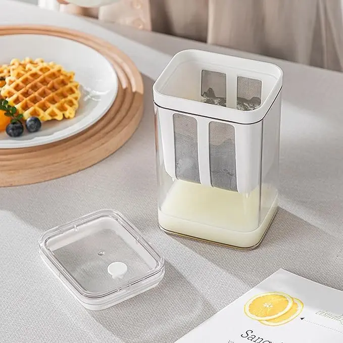 HOXXU Greek Yogurt Strainer 1800ml (1.9L) Fine Mesh Stainless Steel & BPA-Free Plastic with Lid | Homemade Greek Yogurt Maker - view 4