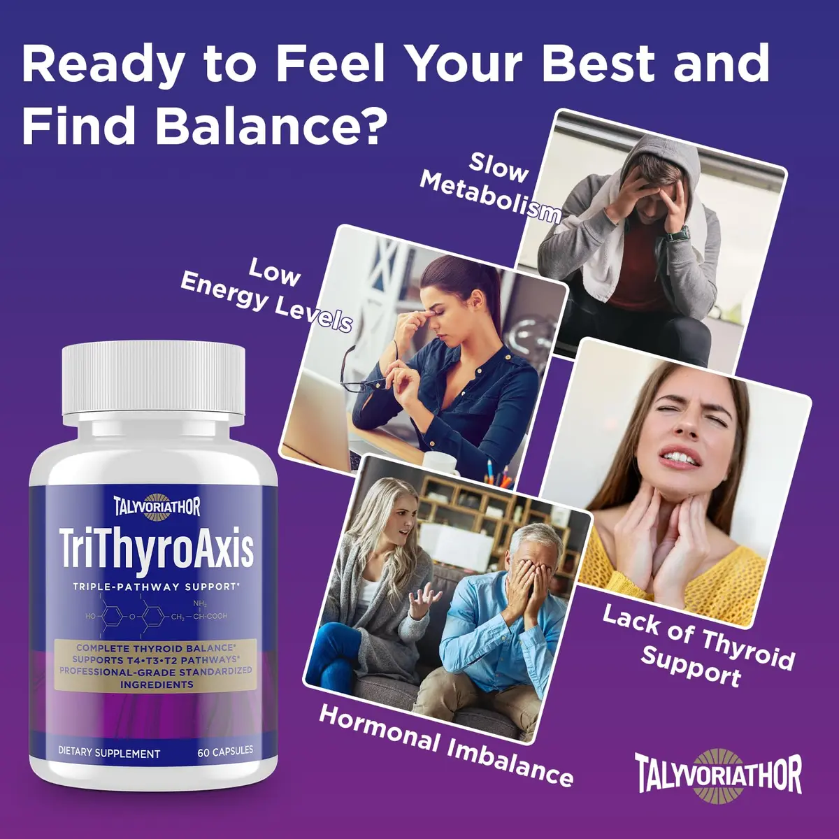 Talyvorlathor Thyroid Support Supplement for Women & Men – Triple-Pathway Metabolism & Energy | 60 Capsules - view 5