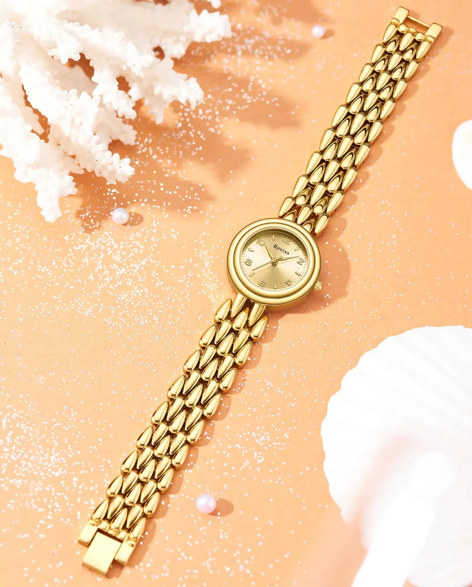 Rovixs Petite Vintage Women Watch, Japanese Quartz, Elegant Retro Water Resistant | Classic Design for Small Wrists - view 5