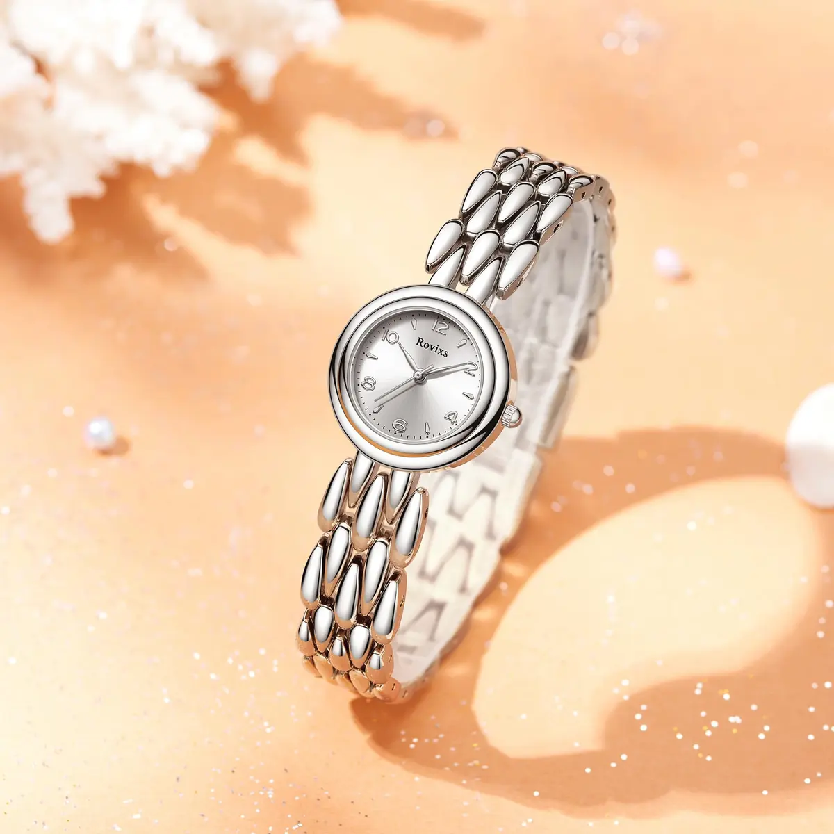 Rovixs Petite Vintage Women Watch, Japanese Quartz, Elegant Retro Water Resistant | Classic Design for Small Wrists - view 6