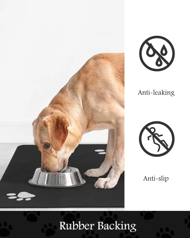 PADOOR Pet Feeding Mat-Absorbent Dog & Cat Mat 24"x24" | No Stains & Quick Dry - view 5