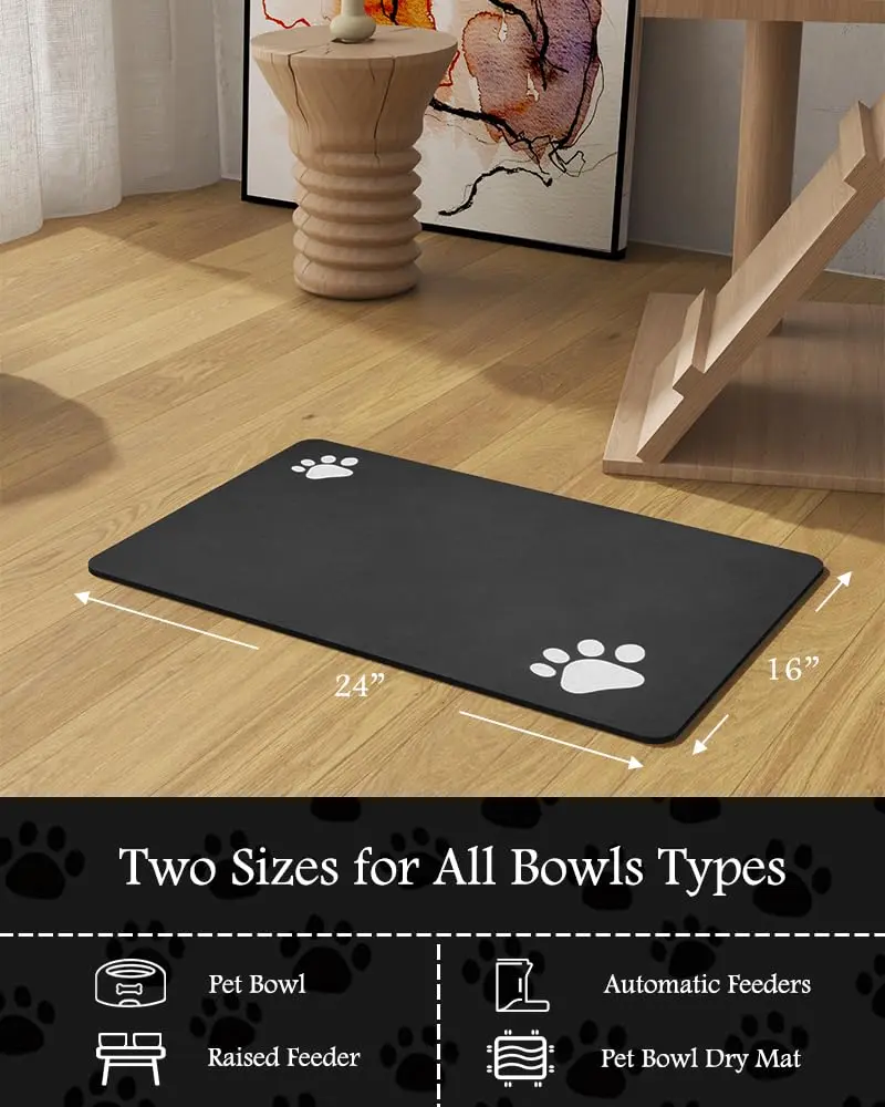 PADOOR Pet Feeding Mat-Absorbent Dog & Cat Mat 24"x24" | No Stains & Quick Dry - view 7