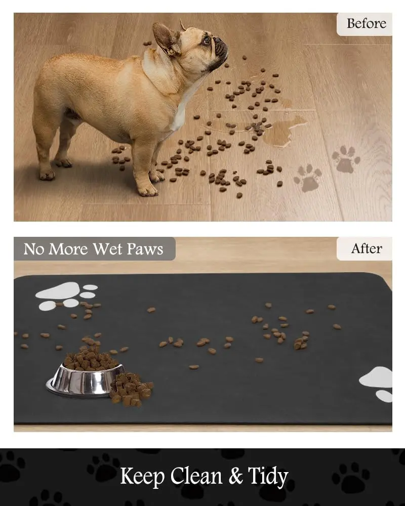 PADOOR Pet Feeding Mat-Absorbent Dog & Cat Mat 24"x24" | No Stains & Quick Dry - view 3