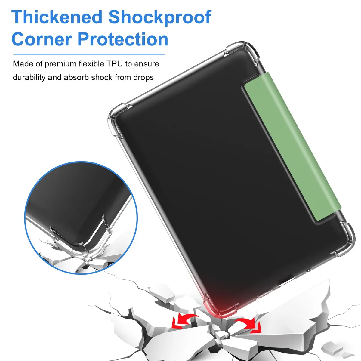 HGWALP Case for 6" Kindle 11th Gen 2024/2022 | Ultra Clear TPU Back Cover with Auto Wake/Sleep - view 4