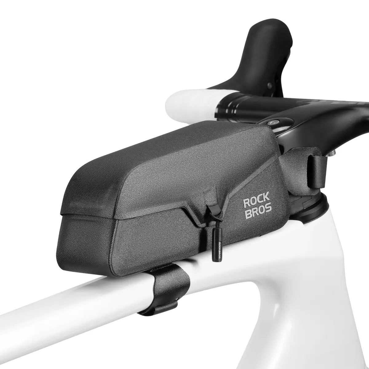 ROCKBROS Top Tube Bike Bag Waterproof Bike Frame Bag with Magnetic Flap L | Black-L, 0.24 kg (0.53 lb) - main product image