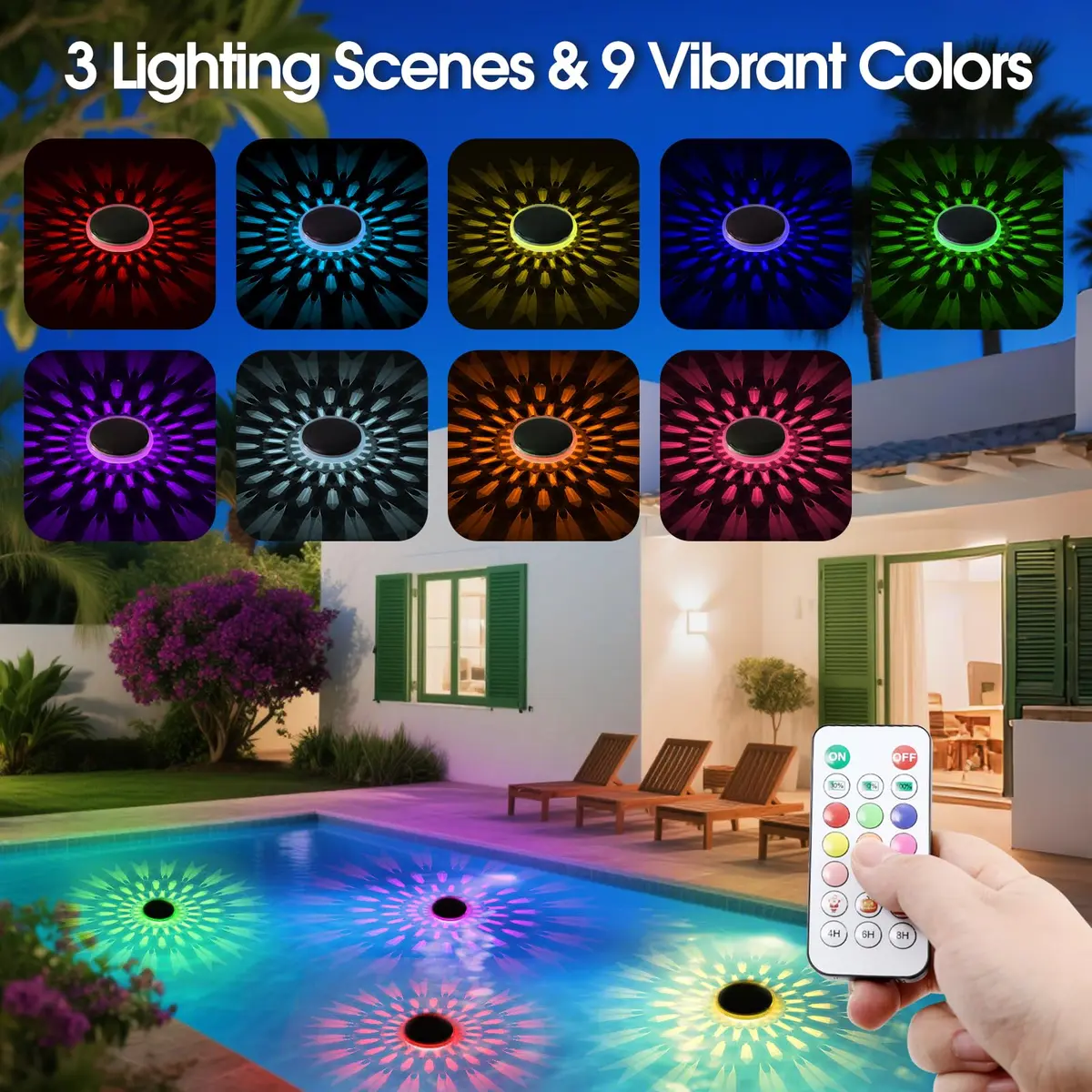 E ENERGETIC LIGHTING Solar Floating Pool Lights 5 Pack | IP67 Waterproof RGBW Color Change Decor - view 5