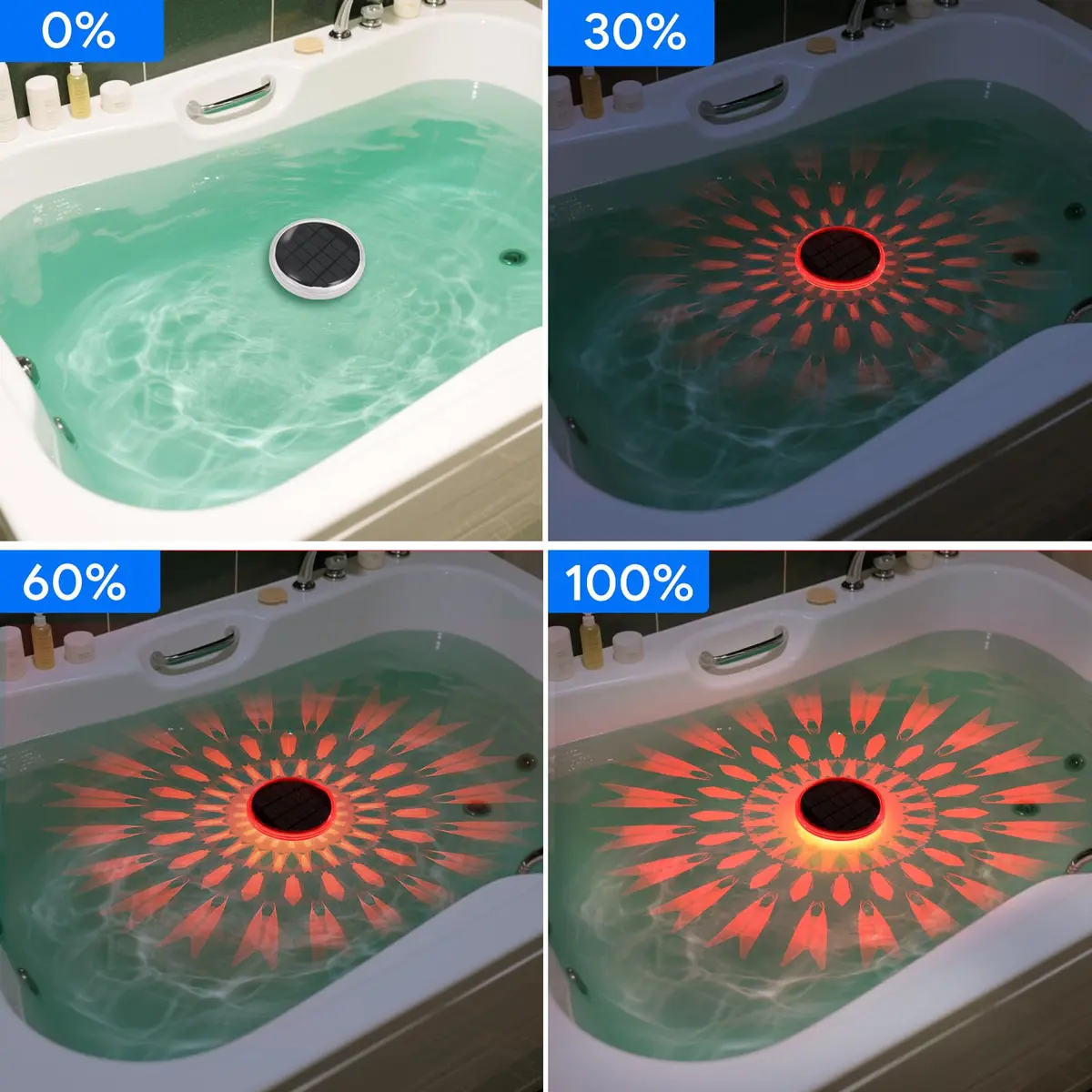 E ENERGETIC LIGHTING Solar Floating Pool Lights 5 Pack | IP67 Waterproof RGBW Color Change Decor - view 6