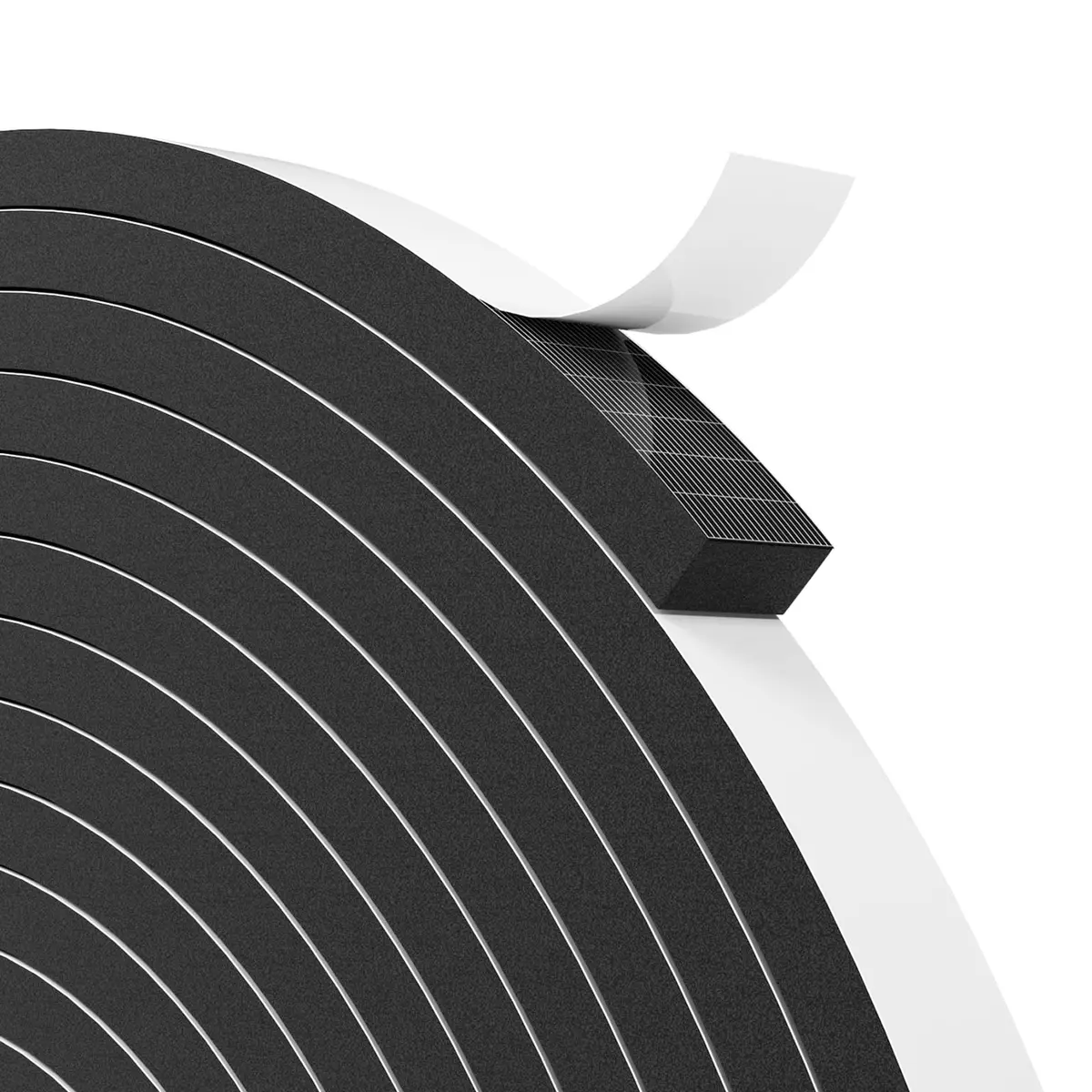Bantie EVA Foam Weather Stripping Door Seal 10mm (1/2"×1/4") 10m (33ft) Black | Self-Adhesive for Doors & Windows - main product image
